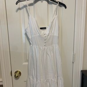 White Zaful mid length dress size S